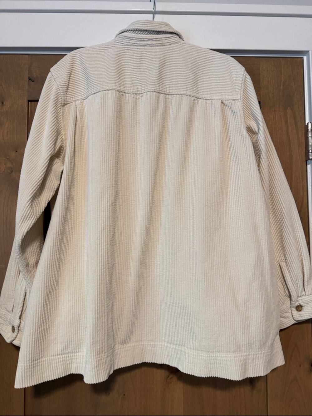L.L.Bean VTG wide whale Corduroy cream Shirt Jacket Shacket Womens plus Sz 3X - Picture 2 of 12